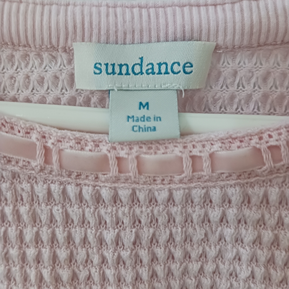 Sundance Thermal Waffle Knit Popover Top pink medium - Picture 6 of 11